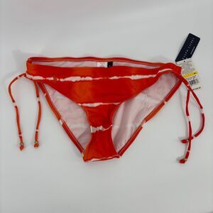 Ralph Lauren Bikini Bottom Orange Tie Dye Womens Size M Pony Logo Side Tie NEW